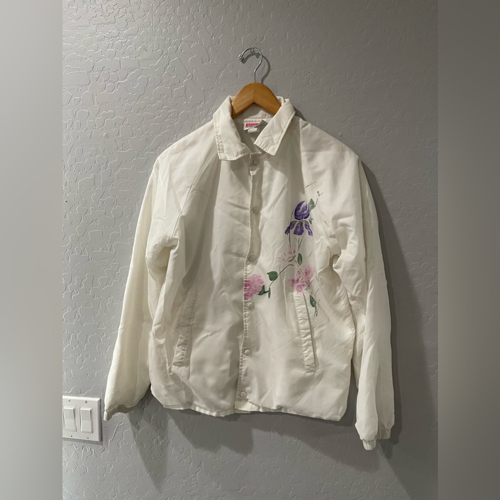 Vintage Hartwell‎ Satin “Water Color Flowers” Jacket Size Small